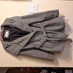 Elegant Black and White Polka Dot Coat